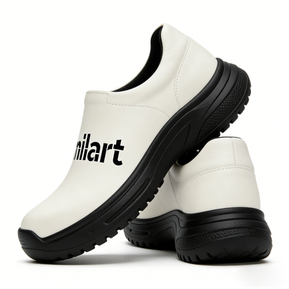 Similart Men's Slip On Shoes, Waterproof Non-Slip Work & Casual Mules, Comfortable Lightweight Walking Shoes for Indoor & Outdoor, White