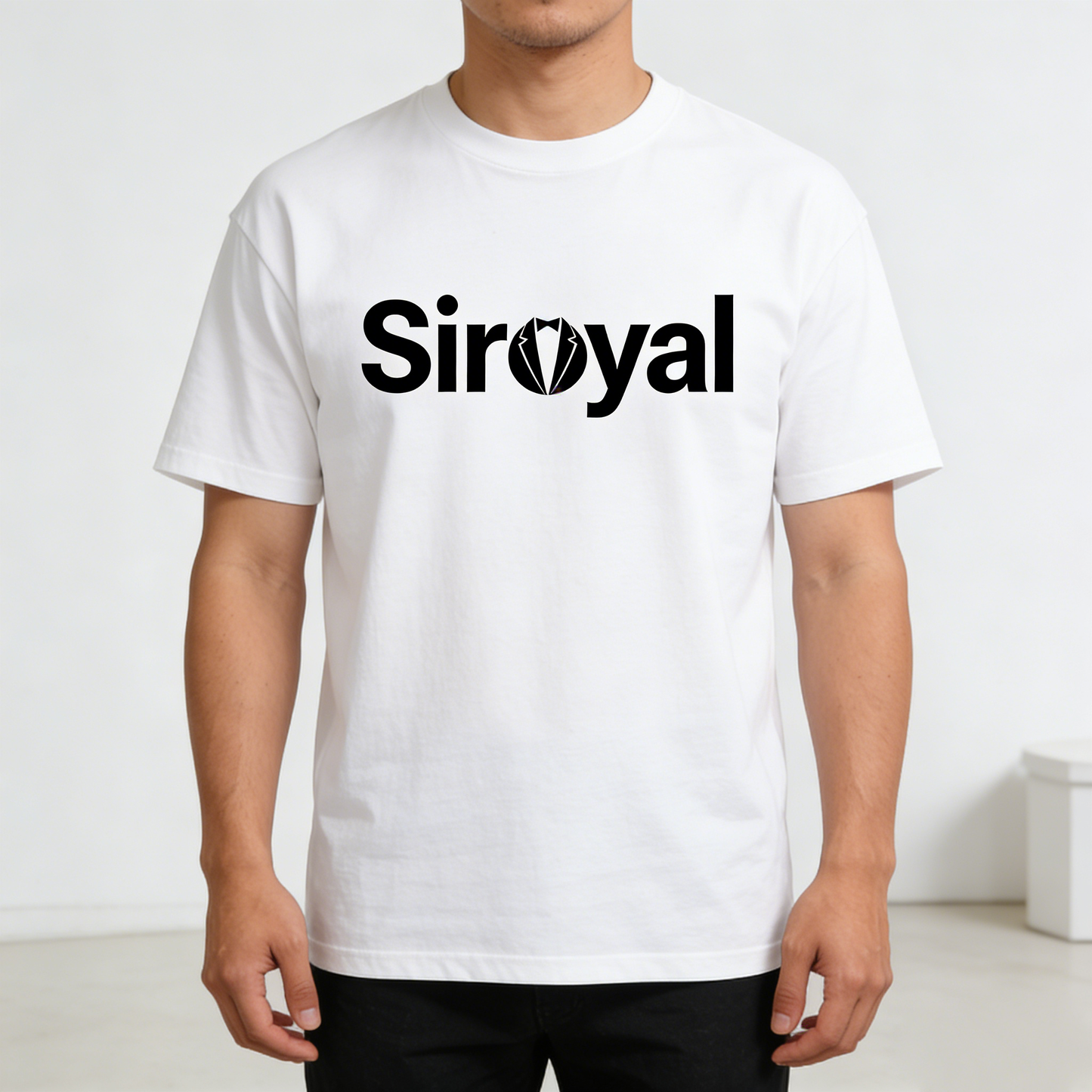 【Siroyal Tuxedo Logo Print T-shirt】—— Elevated Casual Wear for Everyday Style