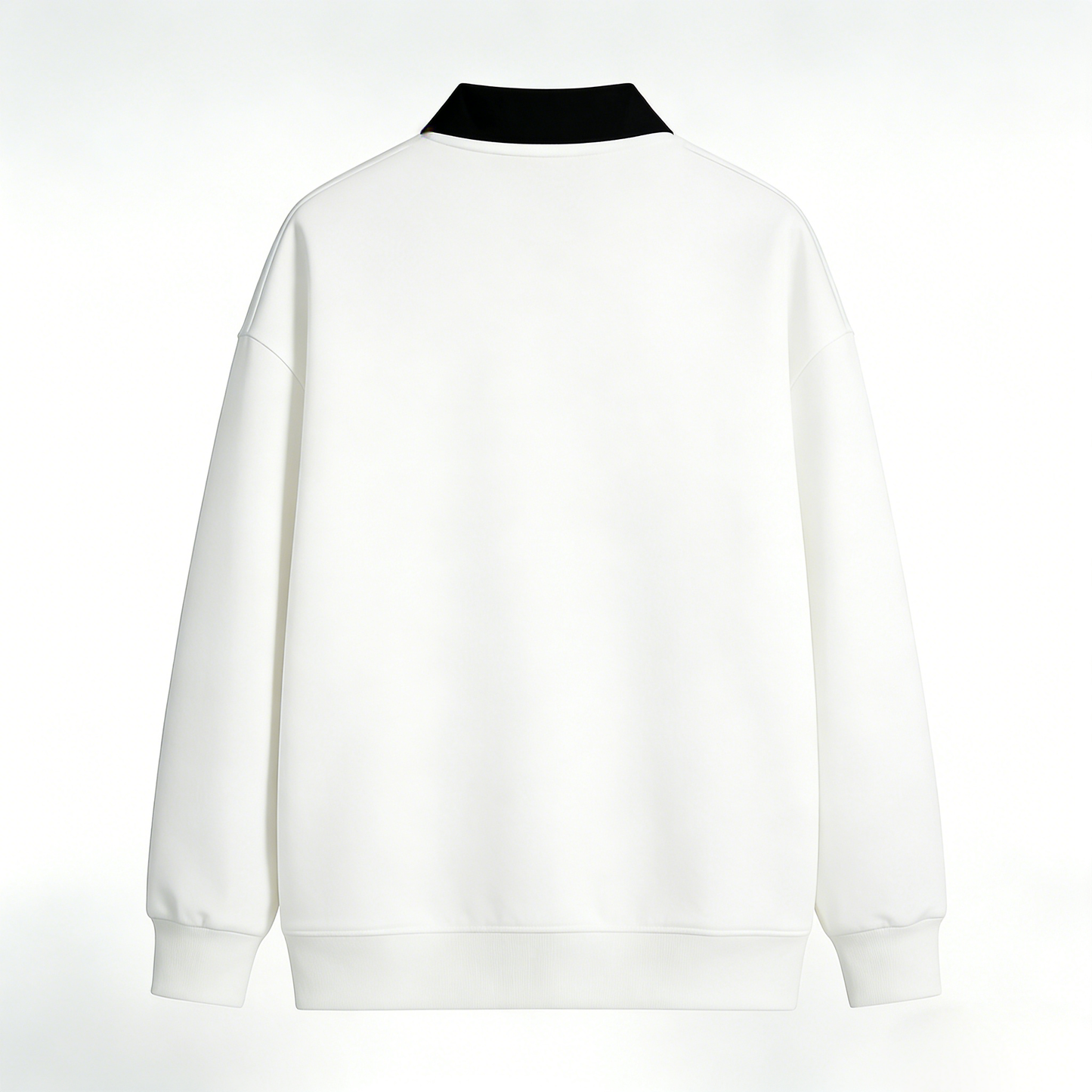 【Siroyal Contrast Collar Embroidered Sweatshirt】—— Elevated Casual Wear for Modern Style