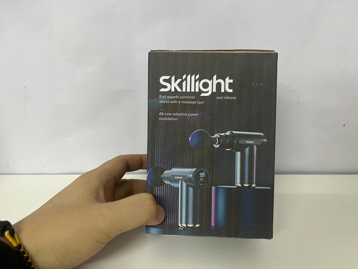 Skillight Deep Tissue Percussion Massage Gun with Adaptive Power Modulation - Portable Muscle Recovery Device for Athletes and Office Workers