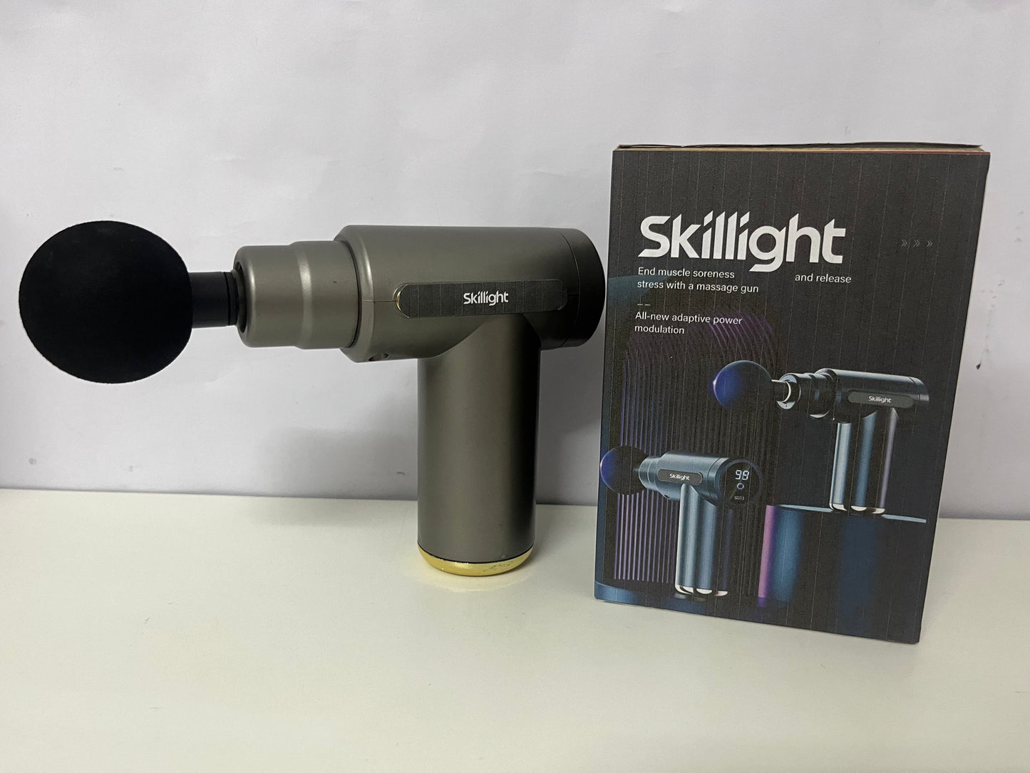 Skillight Deep Tissue Percussion Massage Gun with Adaptive Power Modulation - Portable Muscle Recovery Device for Athletes and Office Workers