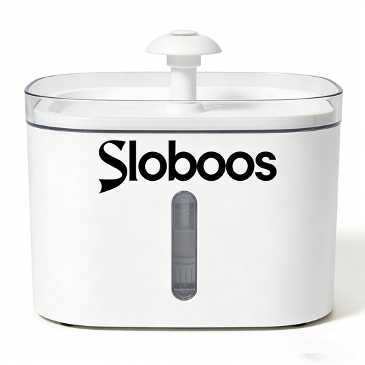 Sloboos Pet Water Fountain, Automatic Cat Water Dispenser with Filter, Quiet Dog Water Bowl, Healthy Drinking Fountain for Cats & Dogs