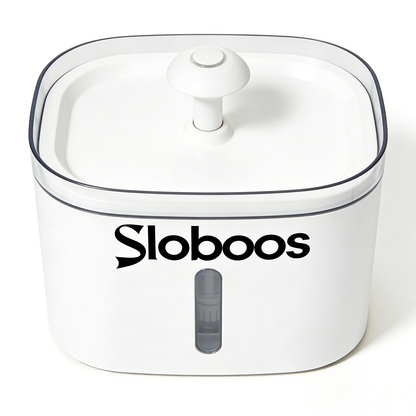 Sloboos Pet Water Fountain, Automatic Cat Water Dispenser with Filter, Quiet Dog Water Bowl, Healthy Drinking Fountain for Cats & Dogs