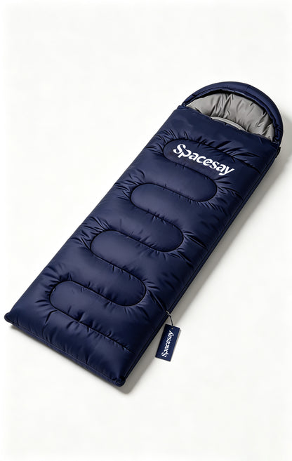 Spacesay Hooded Sleeping Bags for Adults, Thick Warm Envelope Style Sleeping Bag, Water Resistant & Connectable, Portable Camping Sleeping Bag for Hiking, Travel, Indoor Emergency Use