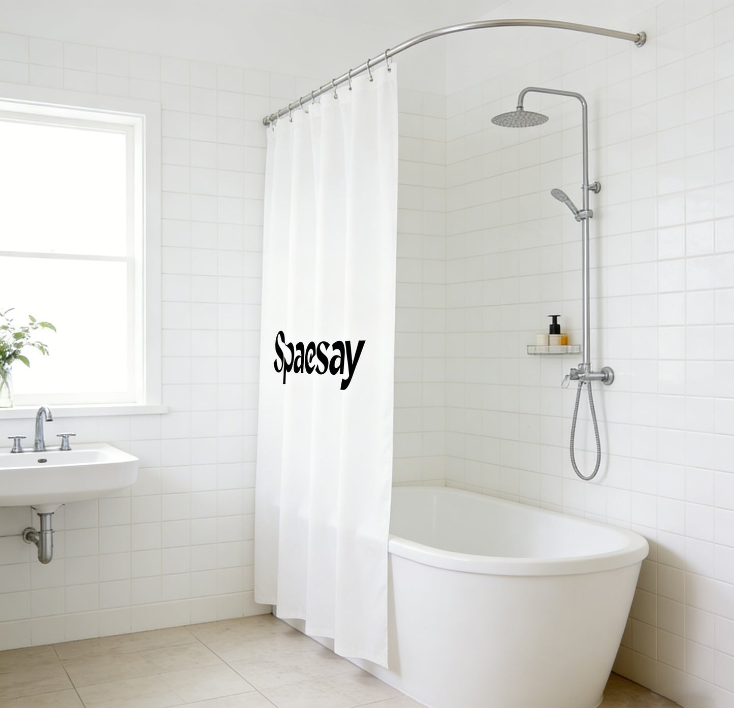 【Spacesay Minimalist Shower Curtain】—— Clean & Modern Sanctuary for Your Bathroom