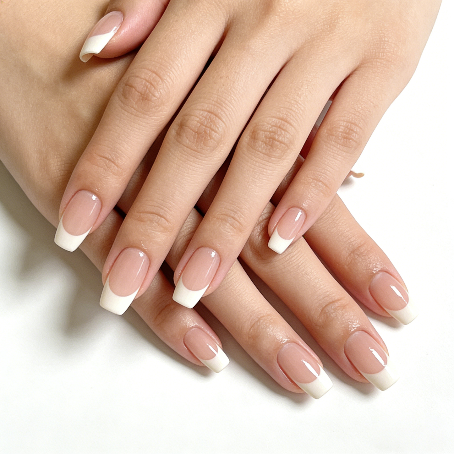 SprWrite Classic French Tip Press-On Nails – Timeless Elegance, Salon-Quality at Home