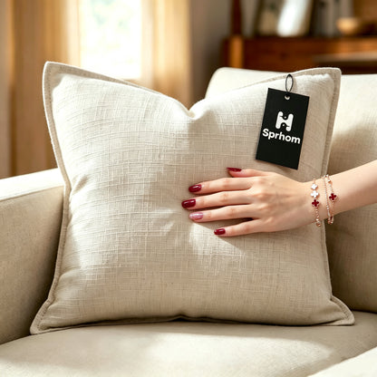 H Sprhom Square Throw Pillow Insert, Soft Linen‑Textured Decorative Couch Pillow, Premium Fluffy Accent Cushion for Sofa, Bedroom, Living Room, Home Decor