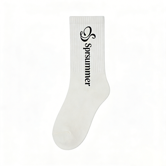 【Sprsummer Vertical Logo Crew Socks】—— Stylish Comfort for Everyday Wear