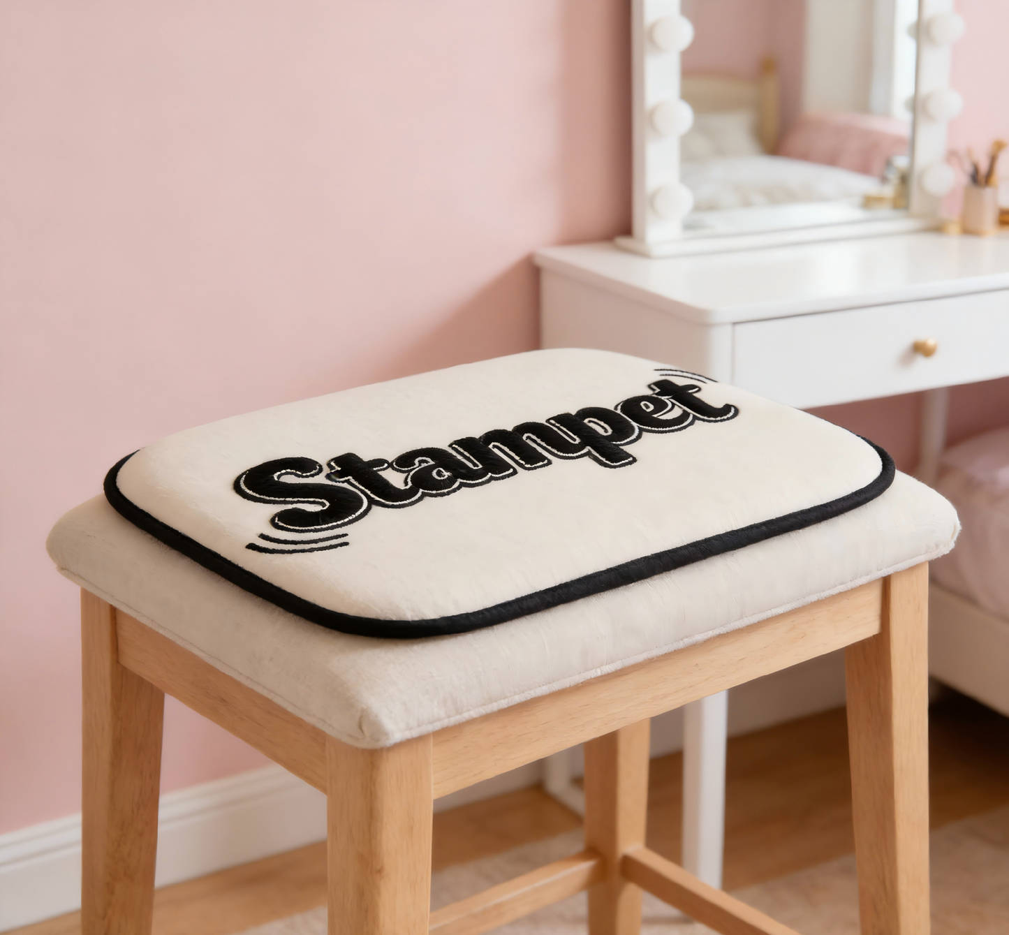 Stampet Memory Foam Seat Cushion - Non-Slip Chair Pad with Embroidered Logo