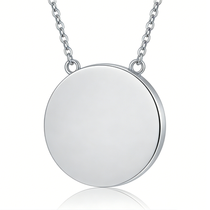 Suchlove Moon & Whale Tail Round Pendant Necklace (Luxury Sentimental Collection)