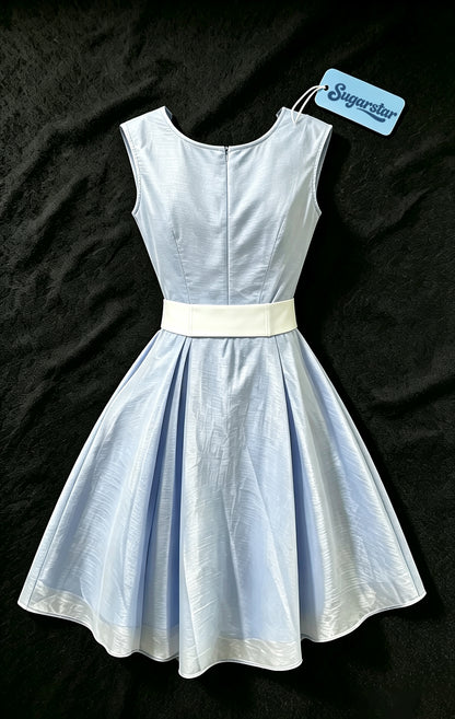 Sugarstar Women Sleeveless Cocktail Dress, Criss  Cross Ruched Bodice ALine Swing Dress with Bow Belt, Formal Party Homecoming Evening Dress
