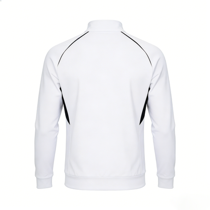 Swordfox Men's Fox Embroidered Track Jacket, Full-Zip Stand Collar Athletic Sweatshirt, Colorblock Sportswear for Gym & Running