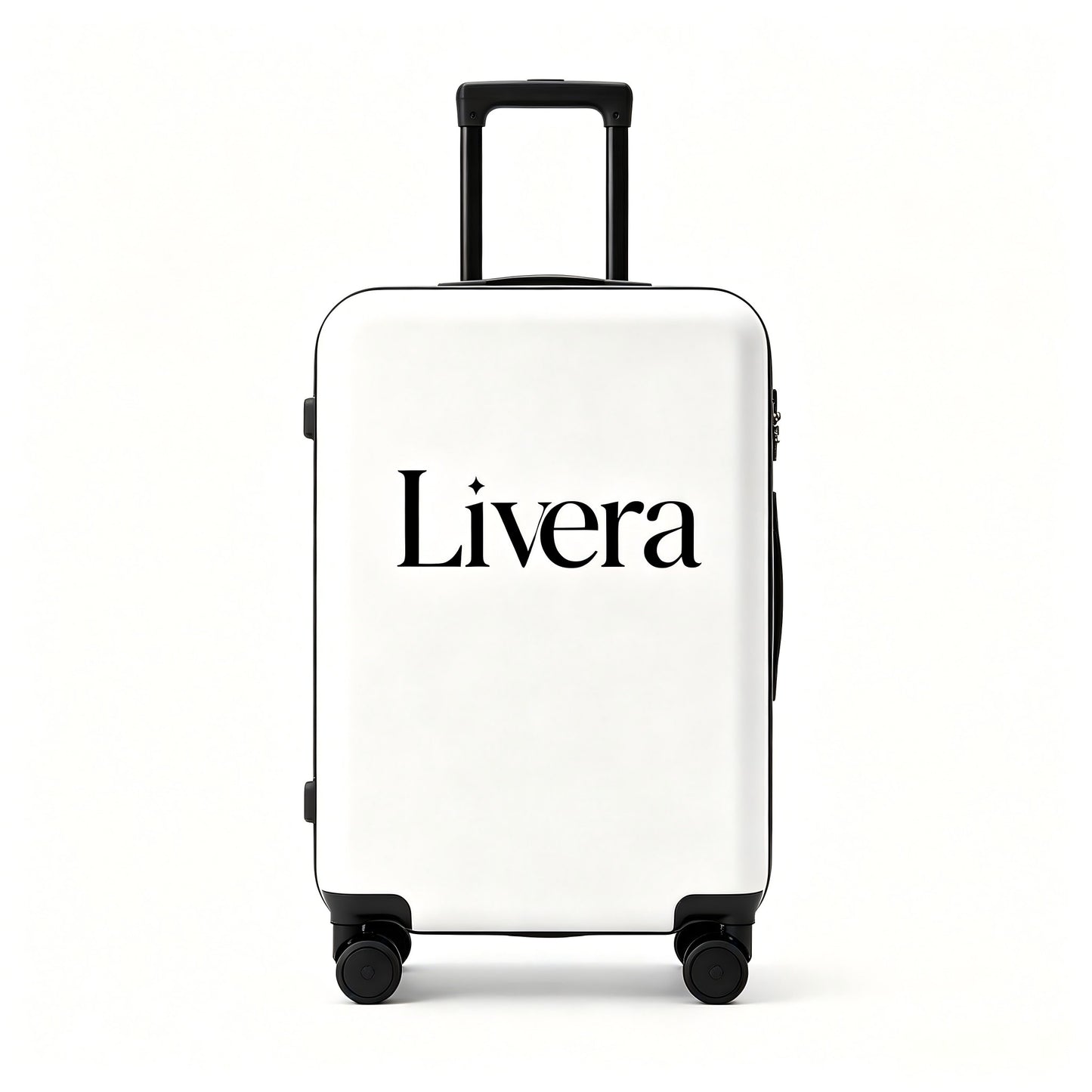 Livera Minimalist White Hard Shell Travelling trunks, Silent Spinner Wheels with TSA Lock,Durable Anti-Crush Travel Luggage for Men & Women