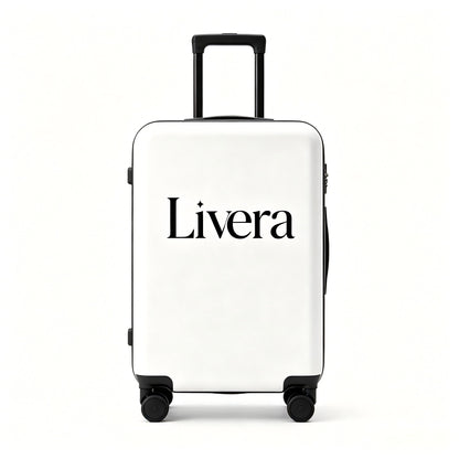 Livera Minimalist White Hard Shell Travelling trunks, Silent Spinner Wheels with TSA Lock,Durable Anti-Crush Travel Luggage for Men & Women