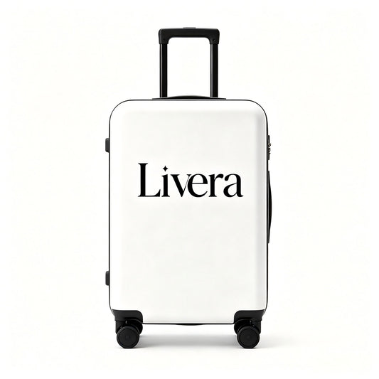 Livera Minimalist White Hard Shell Travelling trunks, Silent Spinner Wheels with TSA Lock,Durable Anti-Crush Travel Luggage for Men & Women