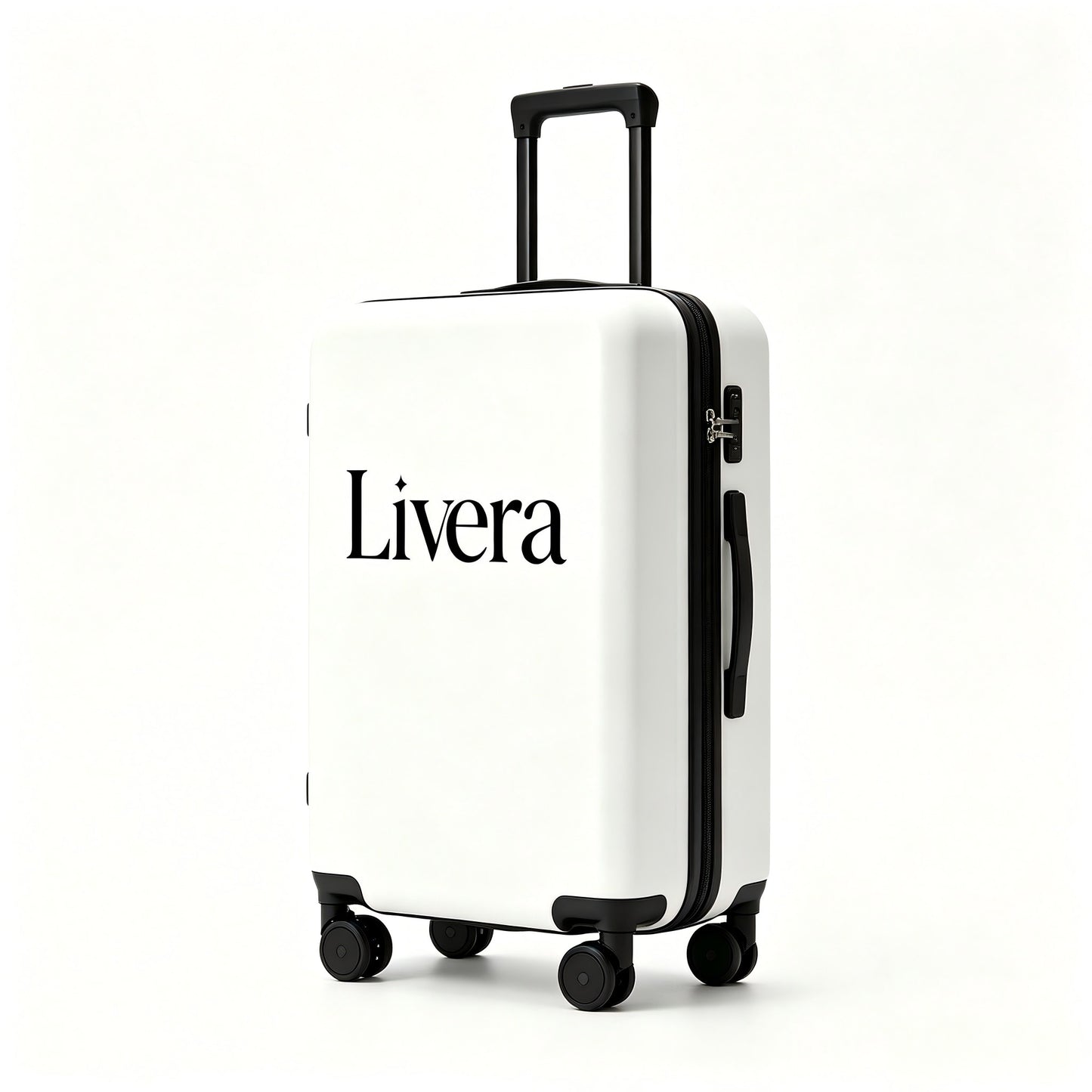 Livera Minimalist White Hard Shell Travelling trunks, Silent Spinner Wheels with TSA Lock,Durable Anti-Crush Travel Luggage for Men & Women
