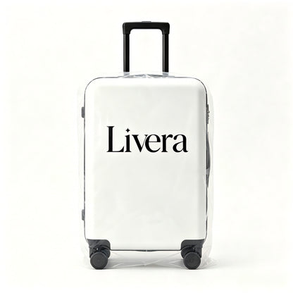 Livera Minimalist White Hard Shell Travelling trunks, Silent Spinner Wheels with TSA Lock,Durable Anti-Crush Travel Luggage for Men & Women