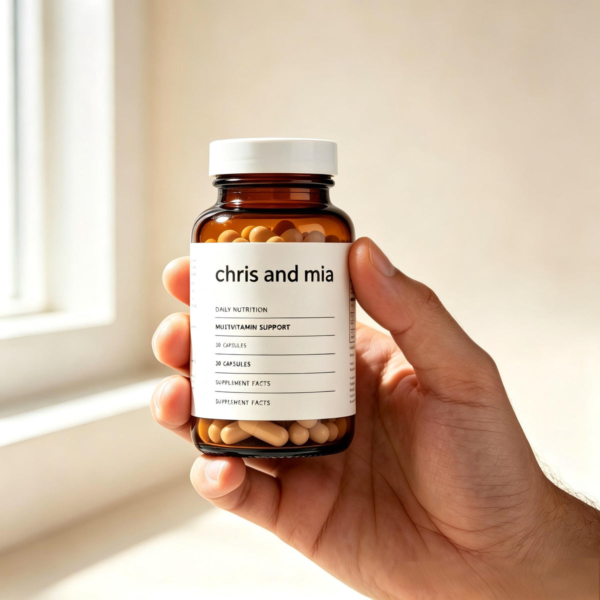 chris and mia Daily Multivitamin Capsules, All-in-One Multivitamin Support, Daily Nutrition Supplement for Men & Women, 30 Capsules