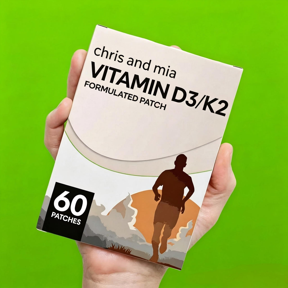 chris and mia Vitamin D3 K2 Transdermal Patches, Daily Vitamin Supplement Patches for Men & Women, Latex & Paraben Free, 60 Patches