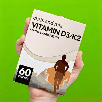 chris and mia Vitamin D3 K2 Transdermal Patches, Daily Vitamin Supplement Patches for Men & Women, Latex & Paraben Free, 60 Patches