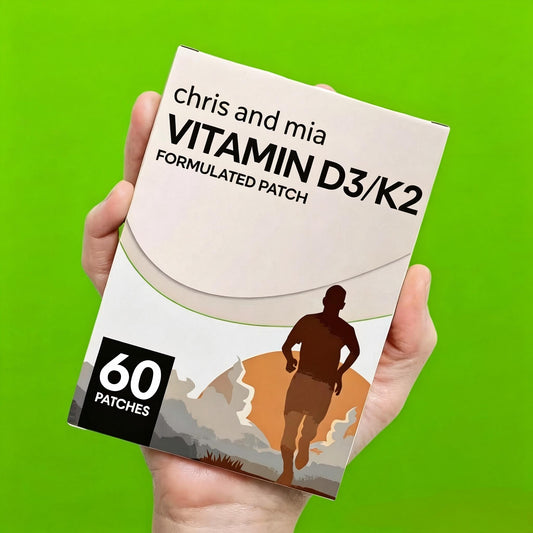 chris and mia Vitamin D3 K2 Transdermal Patches, Daily Vitamin Supplement Patches for Men & Women, Latex & Paraben Free, 60 Patches