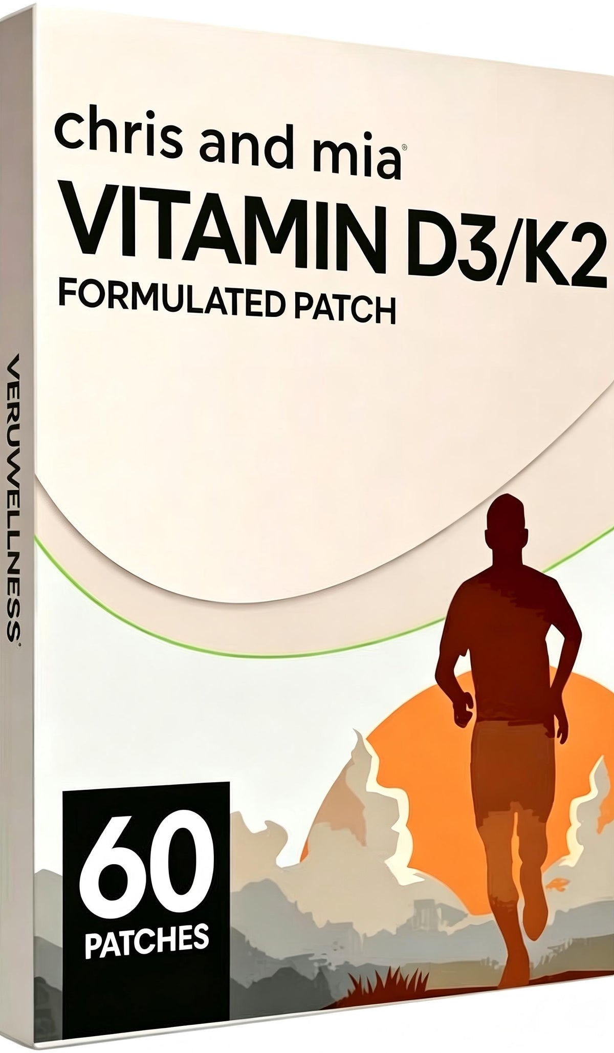 chris and mia Vitamin D3 K2 Transdermal Patches, Daily Vitamin Supplement Patches for Men & Women, Latex & Paraben Free, 60 Patches