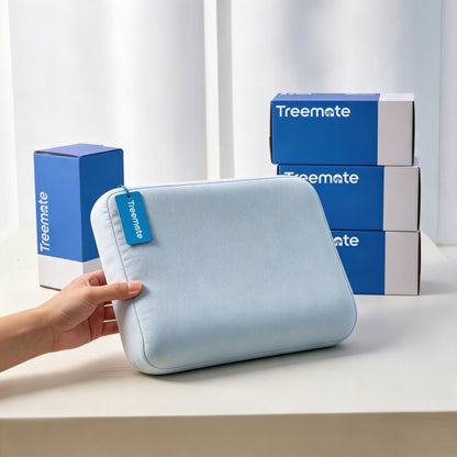 Treemate Memory Foam Pillow for Sleeping, Slow Rebound Cervical Support Pillow with Breathable Soft Cover, Bed Pillow for Adults, Vacuum Compressed Packaged