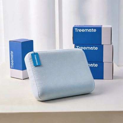 Treemate Memory Foam Pillow for Sleeping, Slow Rebound Cervical Support Pillow with Breathable Soft Cover, Bed Pillow for Adults, Vacuum Compressed Packaged