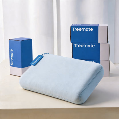 Treemate Memory Foam Pillow for Sleeping, Slow Rebound Cervical Support Pillow with Breathable Soft Cover, Bed Pillow for Adults, Vacuum Compressed Packaged