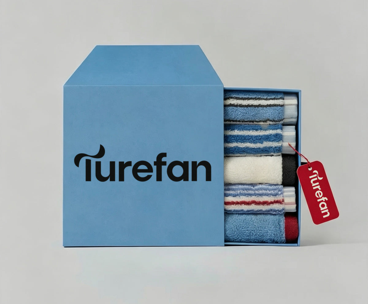 Turefan Cotton Towel Gift Set, Multi Color Jacquard Face Towels, Highly Absorbent Soft Towels, Household Towel Collection for Home & Gifting