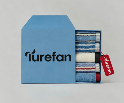 Turefan Cotton Towel Gift Set, Multi Color Jacquard Face Towels, Highly Absorbent Soft Towels, Household Towel Collection for Home & Gifting