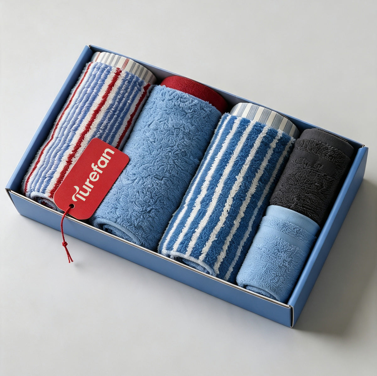 Turefan Cotton Towel Gift Set, Multi Color Jacquard Face Towels, Highly Absorbent Soft Towels, Household Towel Collection for Home & Gifting