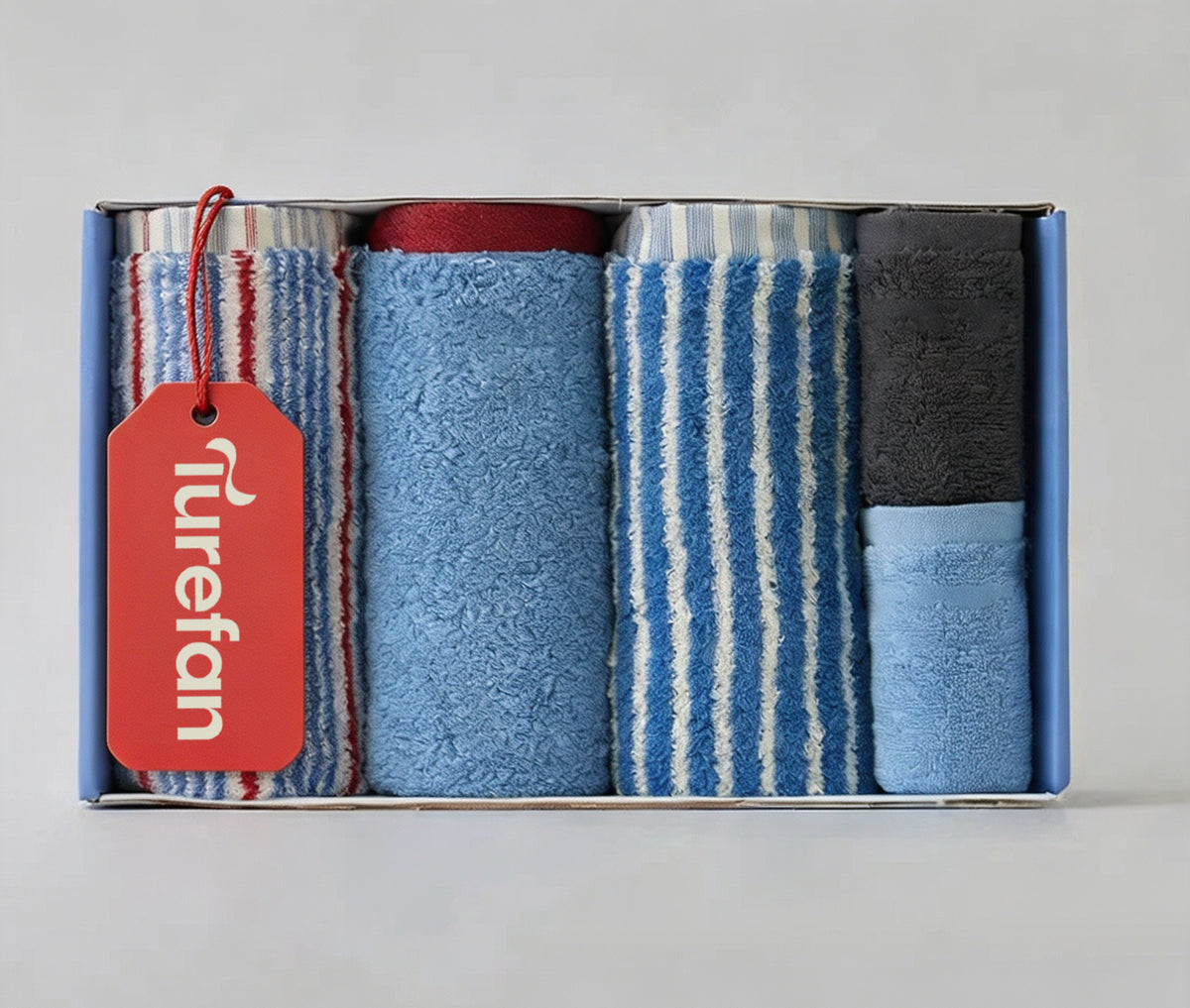 Turefan Cotton Towel Gift Set, Multi Color Jacquard Face Towels, Highly Absorbent Soft Towels, Household Towel Collection for Home & Gifting