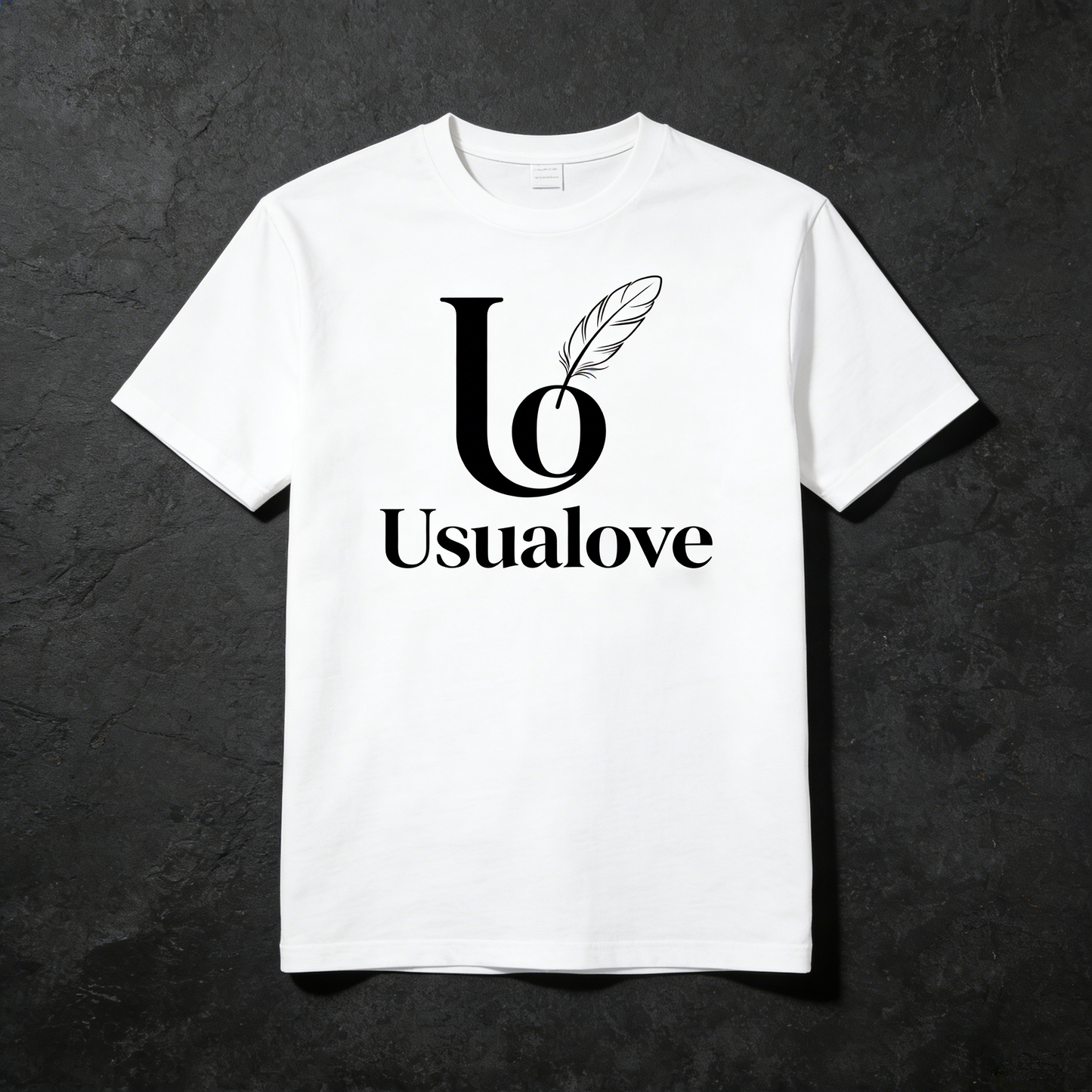 【Lo Usualove Feather Logo T-shirt】—— Timeless Casual Wear for Daily Style