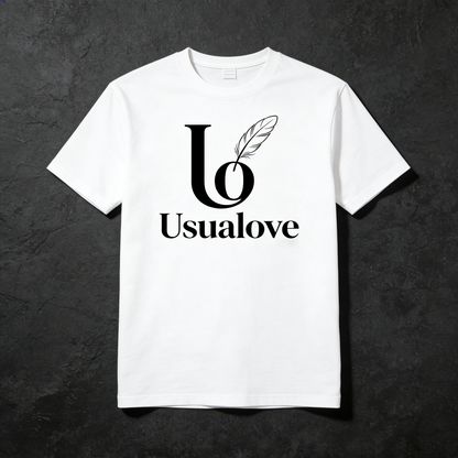 【Lo Usualove Feather Logo T-shirt】—— Timeless Casual Wear for Daily Style