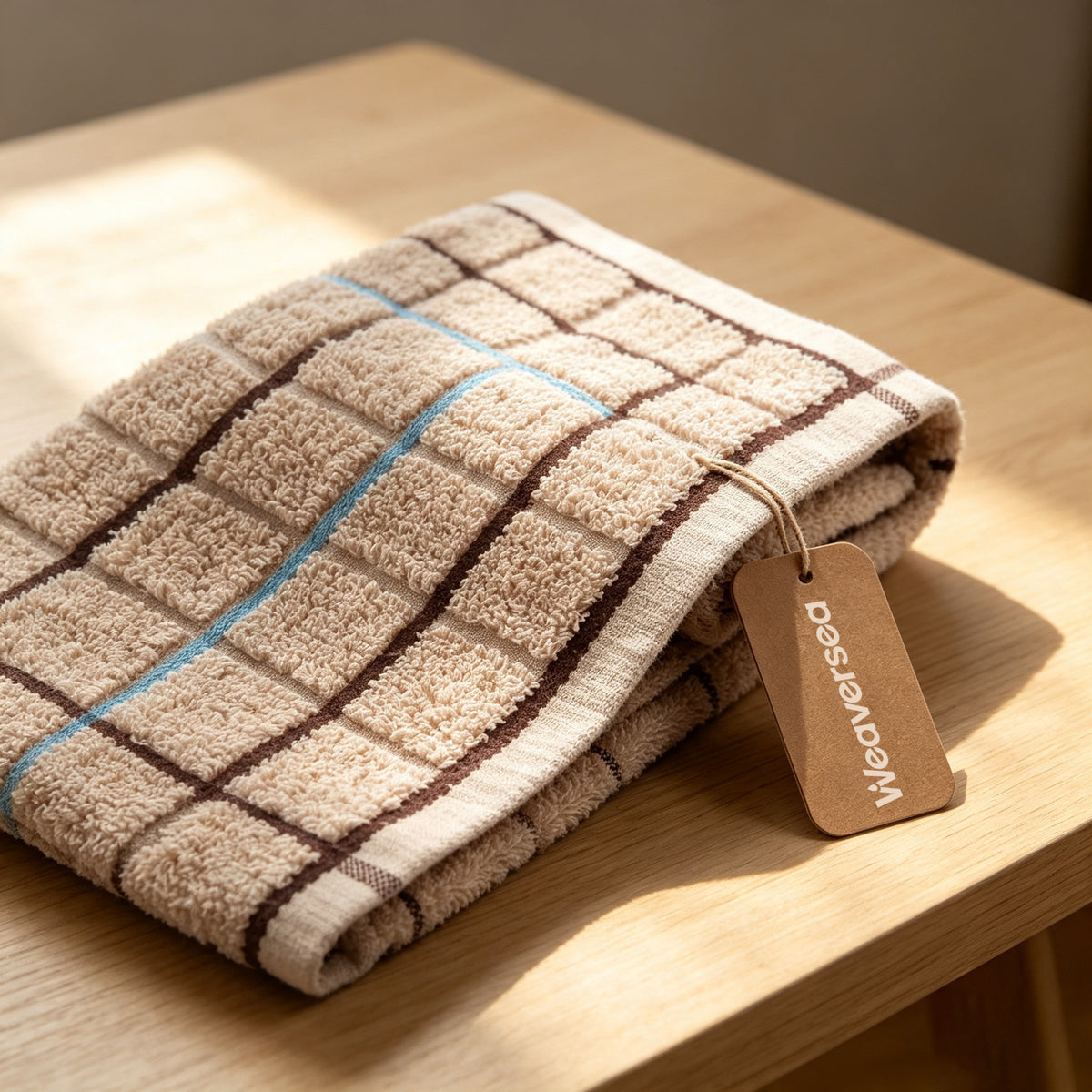 Weaversea Cotton Checkered Face Towels, Thick Jacquard Bathroom Hand Towels, Highly Absorbent Soft Towels for Home Bathroom, MultiPack for Adults