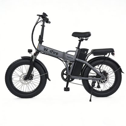 Wolfire Folding Fat Tire Electric Bike (Adult Commuter & Off-Road Model)
