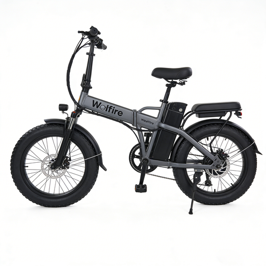 Wolfire Folding Fat Tire Electric Bike (Adult Commuter & Off-Road Model)