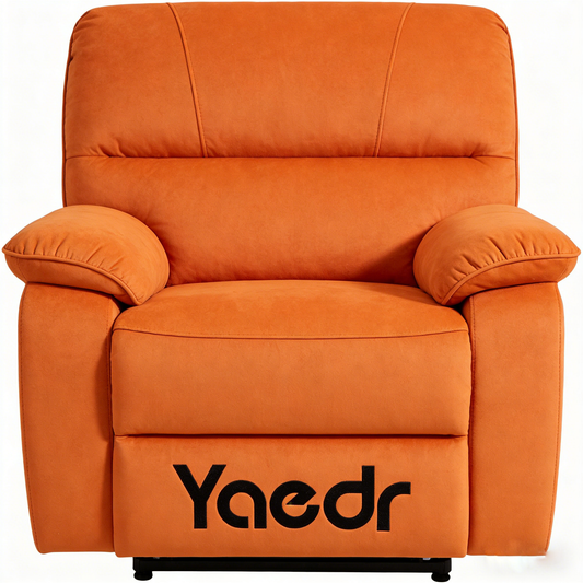 Yaedr Luxury Velvet Power Recliner Chair, Adjustable Single Sofa for Living Room & Bedroom, Comfortable Lounge Chair