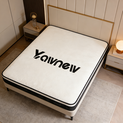 Yawnew Plush Memory Foam Mattress Topper - Thick Velvet-Feel Mattress Pad with Black Contrast Trim for Queen/King Size Beds