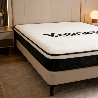Yawnew Plush Memory Foam Mattress Topper - Thick Velvet-Feel Mattress Pad with Black Contrast Trim for Queen/King Size Beds
