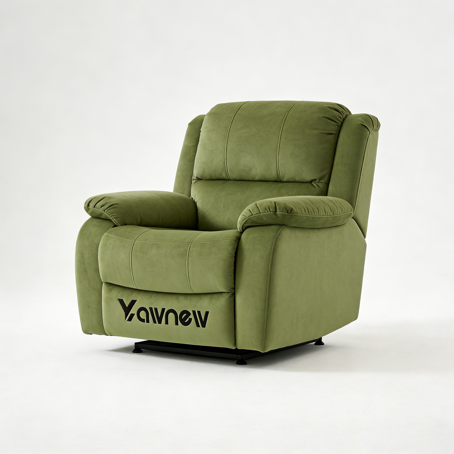 Yawnew Overstuffed Velvet Recliner Chair - Manual Reclining Single Sofa for Living Room & Home Theater