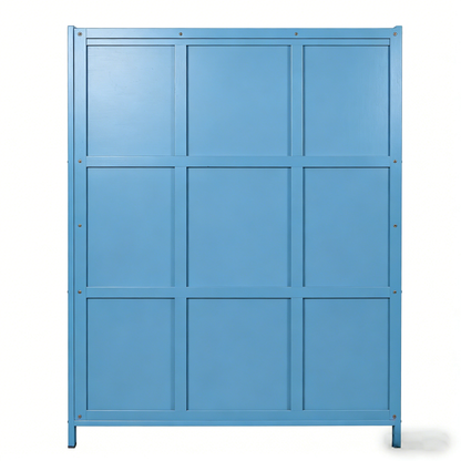 Yellive 3-Tier Fluted Glass Flip Shoe Cabinet, Large Capacity Dustproof Shoe Rack, Entryway Storage Cabinet, Blue Modern Freestanding Shoe Organizer