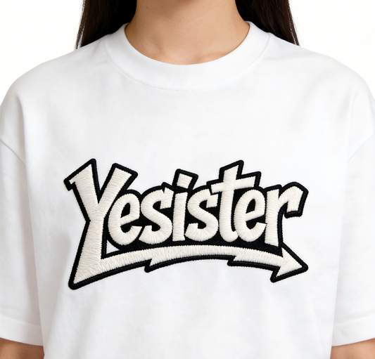 Yesister Women's Vintage Embroidered Letter Graphic T-Shirt, Oversized Cotton Crew Neck Tee, Casual Streetwear Short Sleeve Top