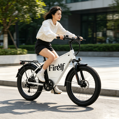 Firelf Fat Tire Electric Bike for Adults, All Terrain Electric Bicycle with Removable Large Capacity Battery, Dual Disc Brake & Full Suspension Ebike, 3 Working Modes Pedal Assist Ebike for Mountain Beach Urban Commute
