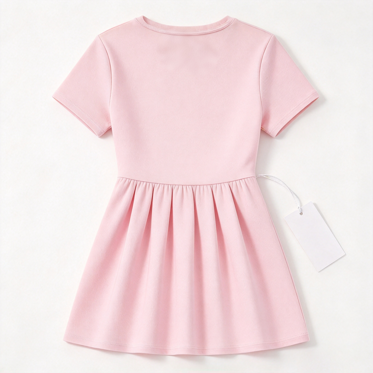 Getupretty Girls Short Sleeve Pleated Dress, Crew Neck A‑Line Casual Sundress, Soft Lightweight Kids Play Dress for Daily Holiday Party Outfit
