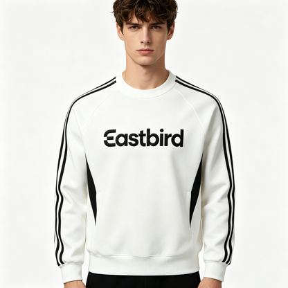 【Eastbird Striped Crew Neck Sweatshirt】—— Sporty Comfort for Daily & Athletic Wear