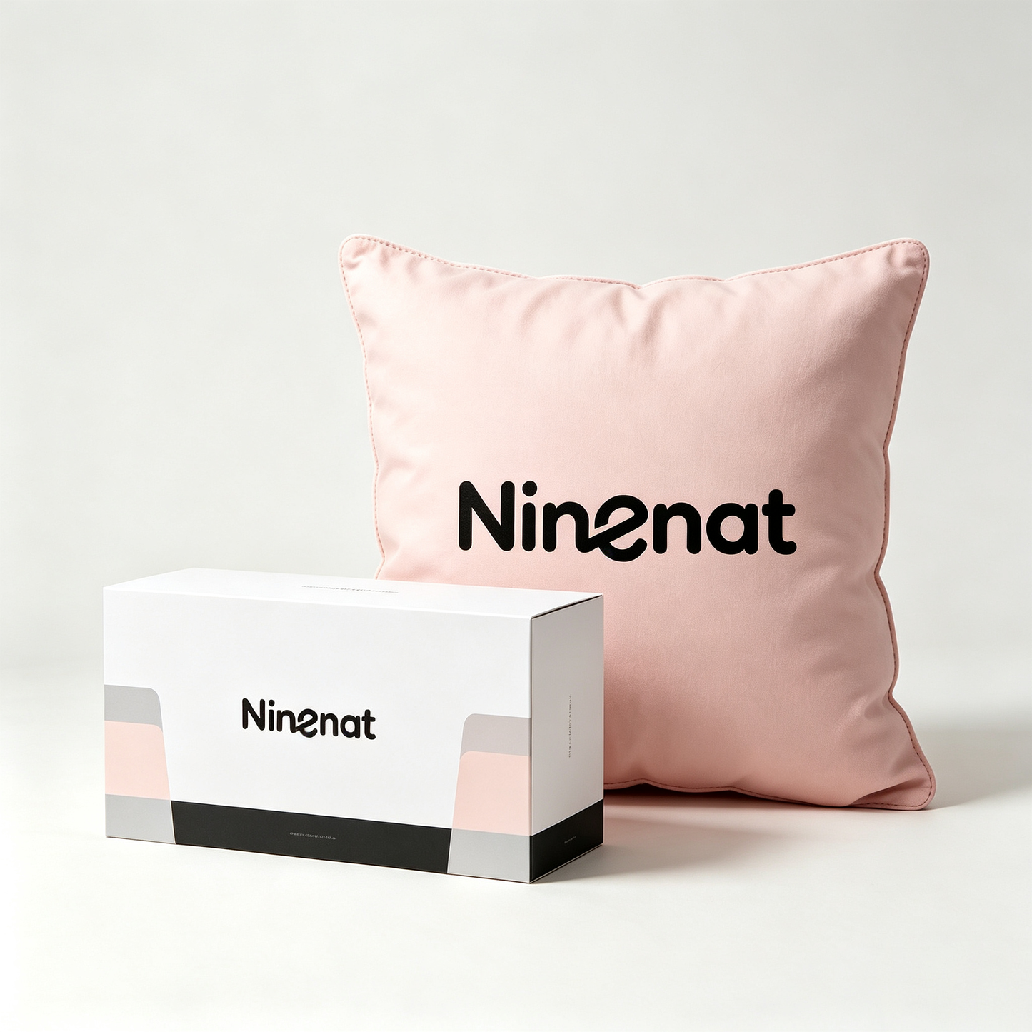 Ninenat Soft Pink Decorative Throw Pillow, Premium Skin-Friendly Square Accent Cushion, Vacuum Compressed Pack Decor Pillow for Sofa Bed Couch Home Decor