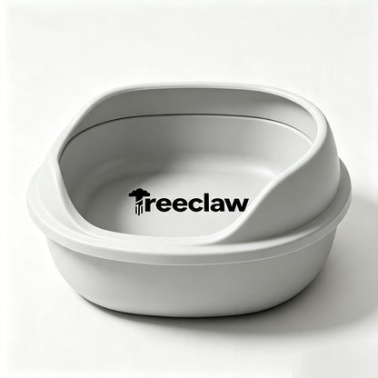 Treeclaw Open‑Top Cat Litter Box, Low Entry Anti‑Spill Kitty Litter Pan, Easy‑Clean Pet Toilet for Small Medium Cats
