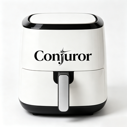 Conjuror Air Fryer - Compact Non-Stick Air Fryer with Adjustable Temperature Control, Oil-Free Healthy Cooking for Air Frying, Roasting & Baking, White